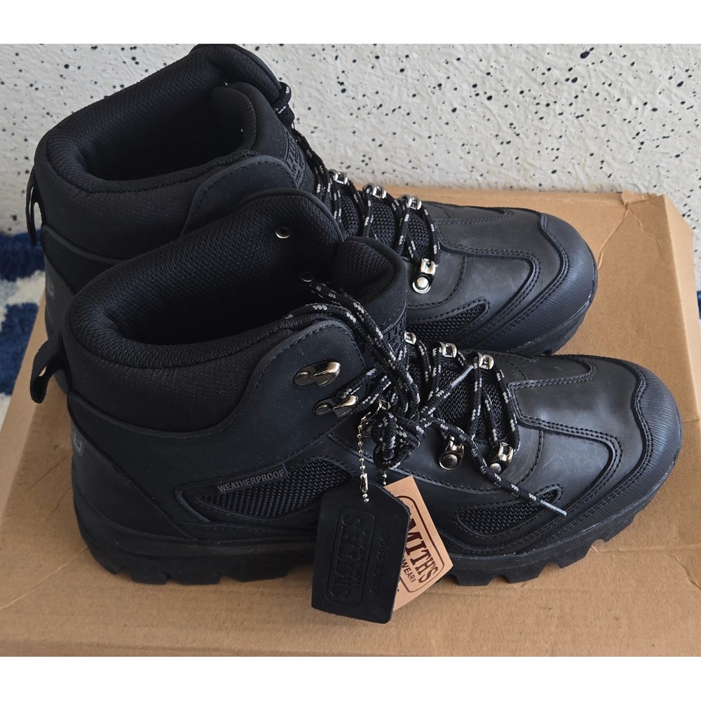 Smiths Workwear Mens Black High Top Hiking Waterproof Boots‎ Size 9.5